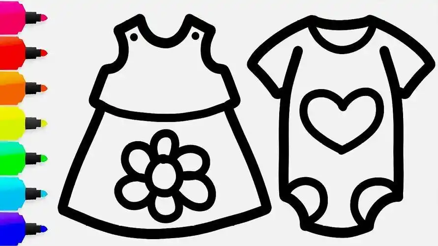 简笔画作品彩色图片服装服饰和衣帽配饰最强简笔画合集超过百款最后