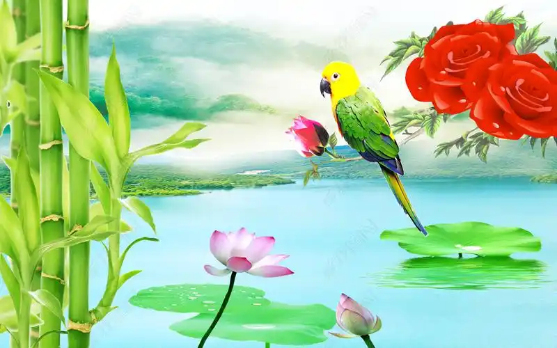 山水花鸟美景图