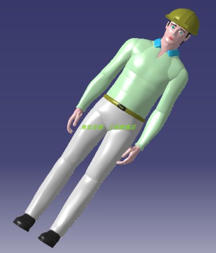 175厘米cm身高男生工人曲面3d三维几何数模型假人物安全帽身体stp