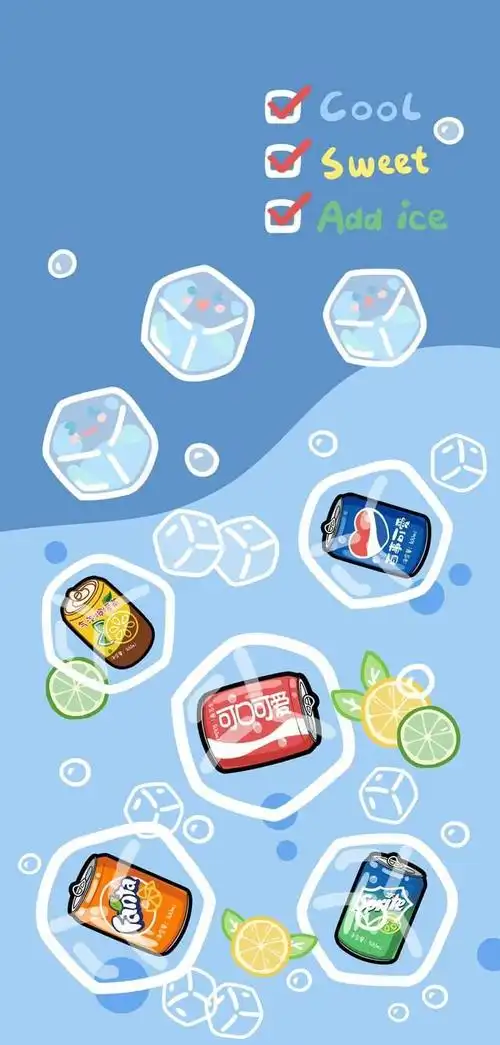 夏日饮品壁纸,汽水冰糕和夏天很配哦