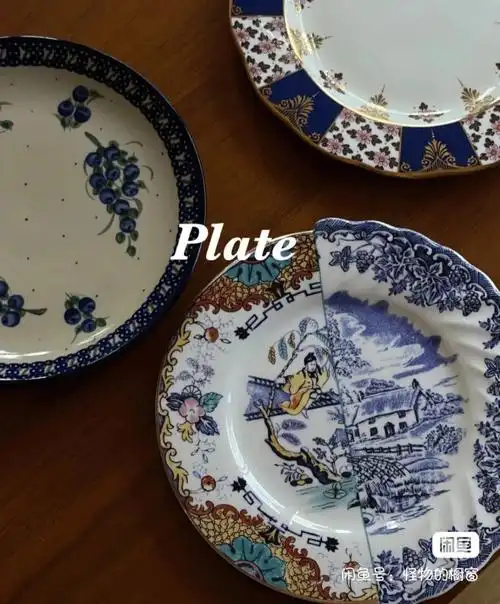 意大利seletti不规则中西合璧骨瓷餐盘