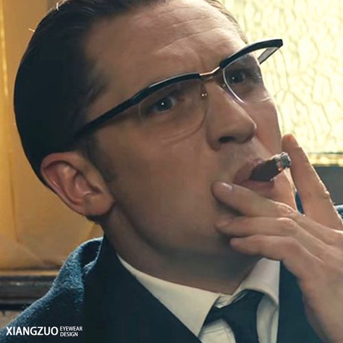 汤姆哈迪同款眼镜框男潮大脸可配镜片变色近视西装暴徒半框眼睛架
