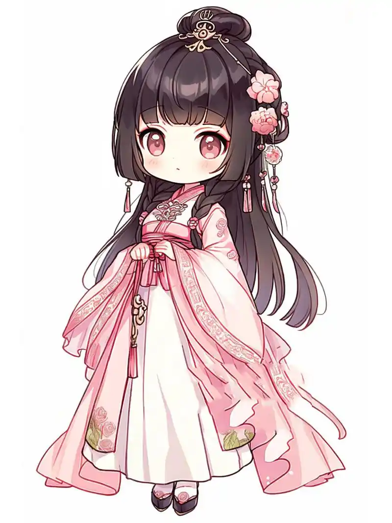 分享#02#女孩#02#q版人物矢量图##q版人物#02#动漫人物##古风