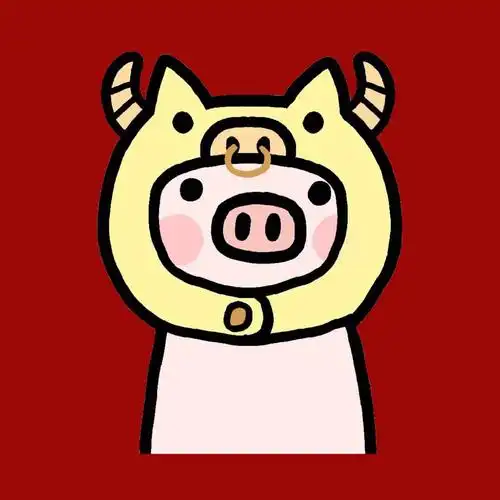 猪头像,卡通猪团头,卡通猪,新年头像,团头卡通猪团头,喜庆,卡通十二
