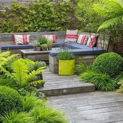 庭院设计:2个植物做主角的简约小花园