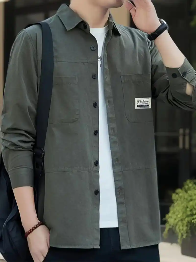 纯棉工装休闲衬衫外套
