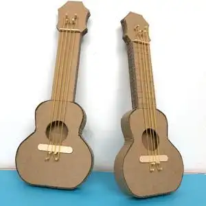 diy废物利用环保纸箱变废为宝手工制作乐器吉他幼儿园自制玩教具