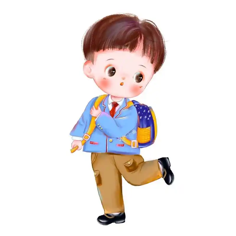 可爱卡通超萌宝宝头像 背着书包上学堂
