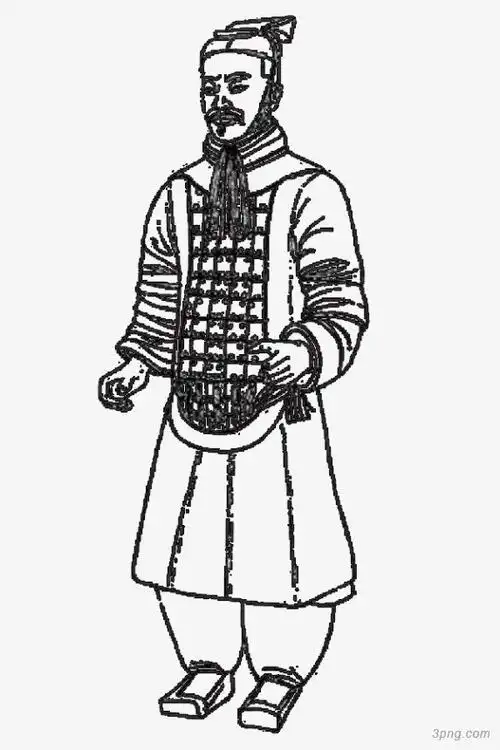 简笔画士兵卡通兵马俑png素材透明免抠图片-动植人物-三元素3png.com