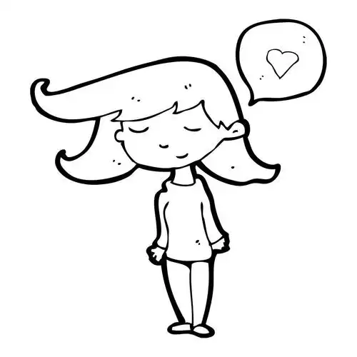 害羞的女孩,向量,在白色背景上的害羞的女孩卡通