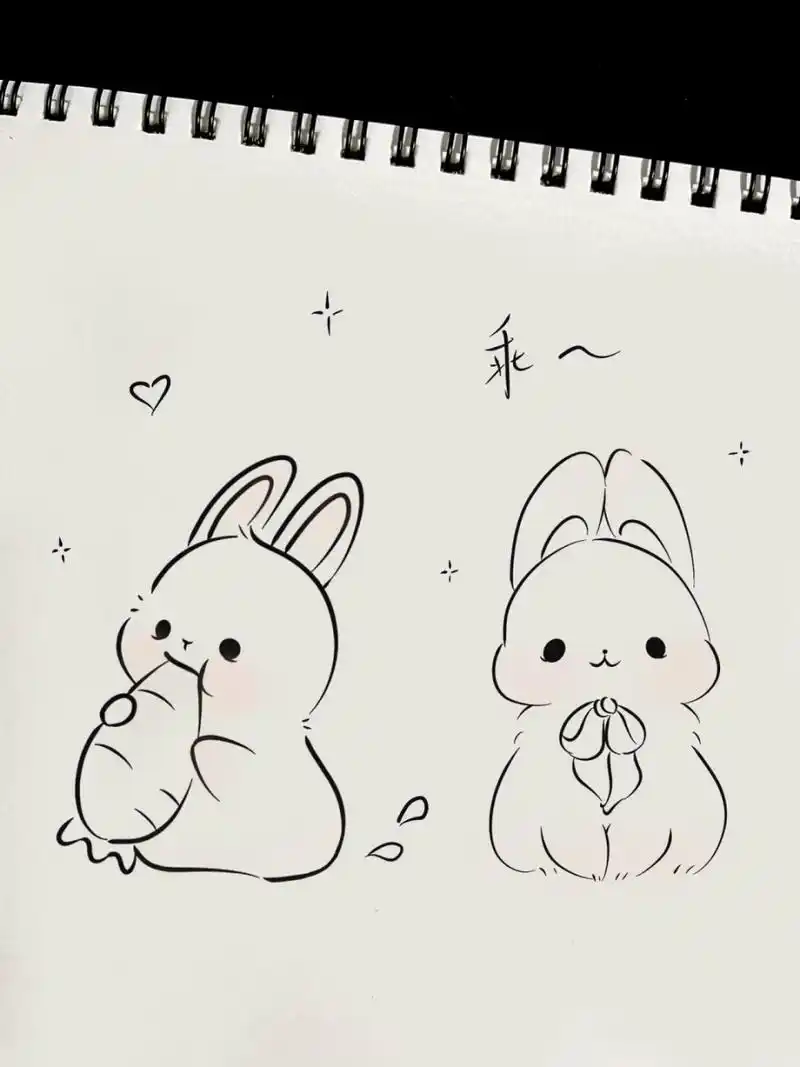 敲可爱兔子简笔画|让你的闺蜜给你安排啦! #画画的日常# #笔记灵感# #