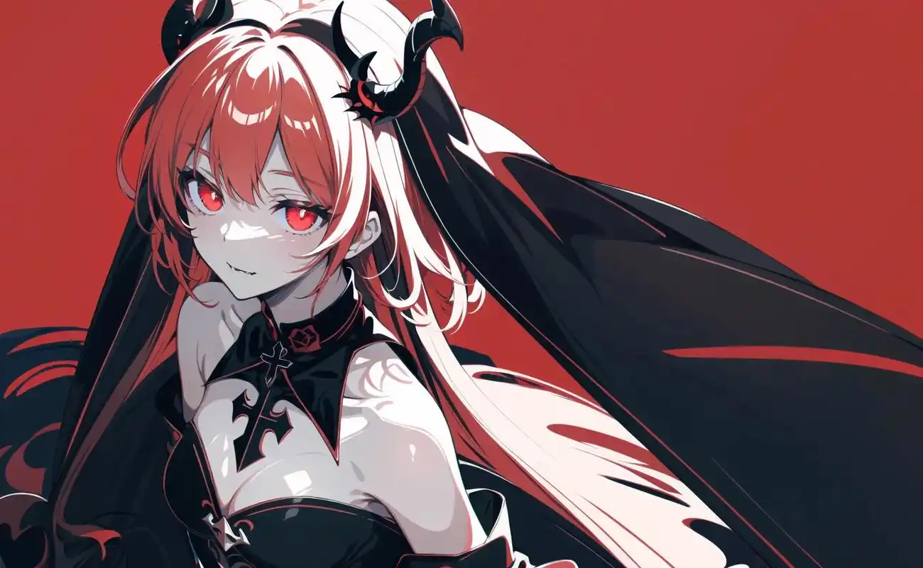 红黑调·恶魔(2)#创作灵感 #壁纸 #二次元壁纸 #ai绘 - 抖音