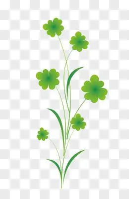 幸运草女孩pngai绿色四叶草矢量图pngpsd精致矢量手绘幸运四叶草mbe