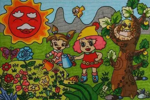 儿童简笔画情景彩色 简笔画图片大全-普车都