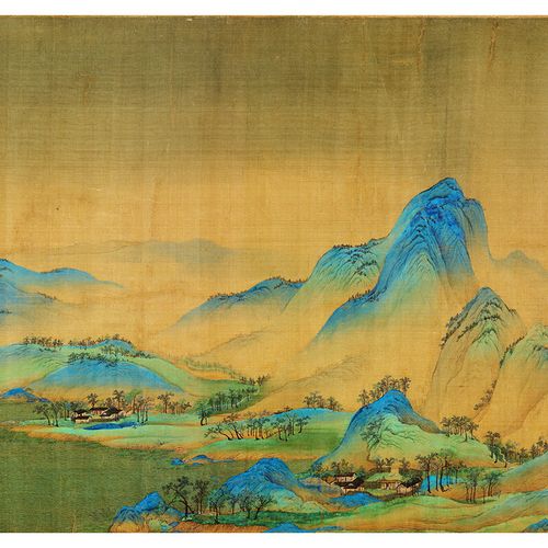 千里江山图长卷故宫版北宋王希孟千里江山图真迹原大高清微喷复制中国