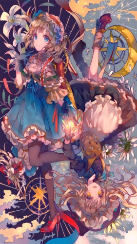 日系动漫插画美女可爱卡通手机壁纸图片