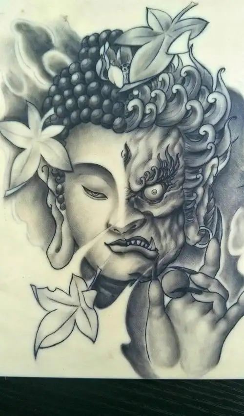 一念之间……原基础上改编纹身图片_传统纹身图案