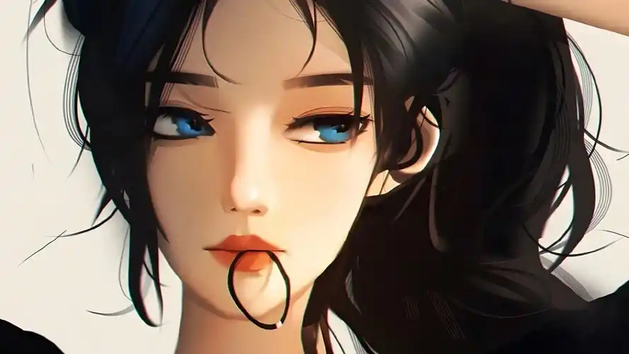 闭眼 厚涂画风 动漫电脑壁纸图片(3840x2160) - 4k动漫高清壁纸