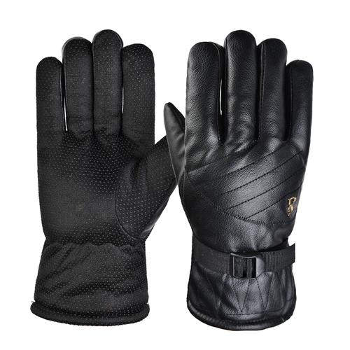 冬季骑行加绒加厚保暖防风防水触屏户外摩托车骑车手套皮手套男士