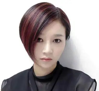 沙宣短发发型偏分沙宣不对称发型短发