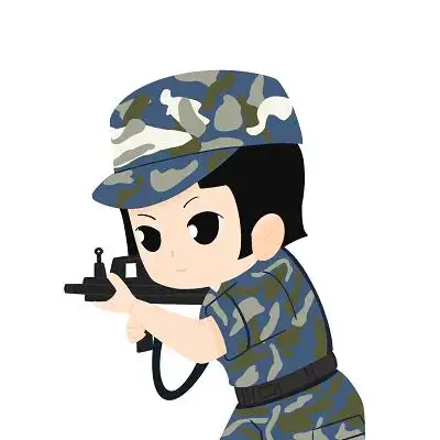 卡通手绘扁平部队军人解放军插画卡通人物png素材