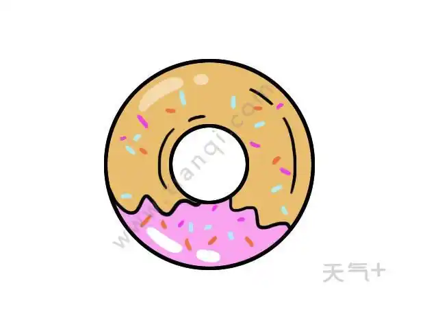 圆形吃的简笔画