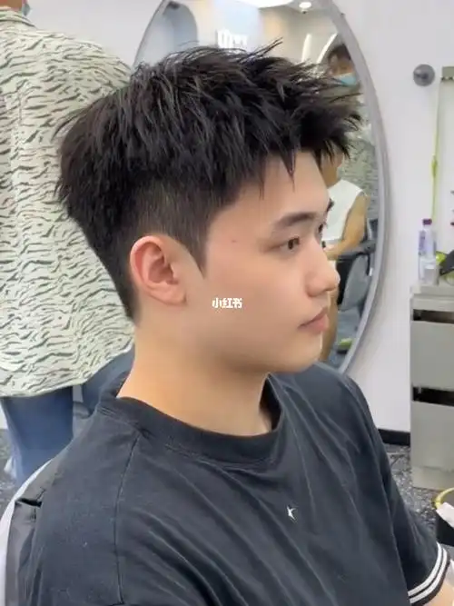 男土流行发型男士新发型男士短发飞机头锡纸烫# 机