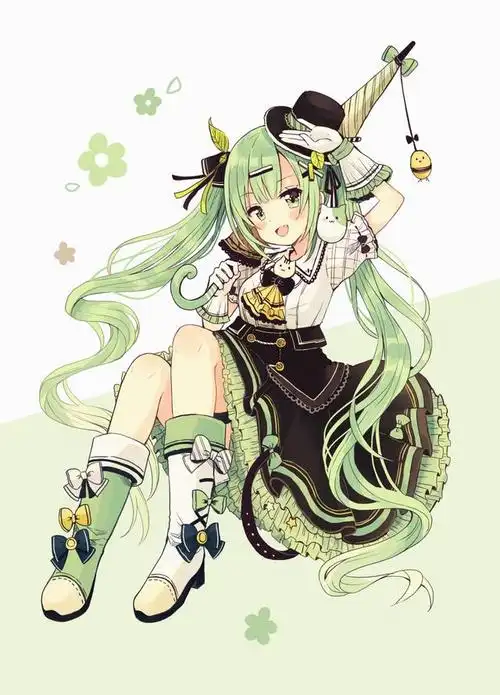 精选手绘日系风格二次元动漫《黑丝与白丝》等人物高清无水印壁纸