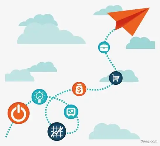 标签:流程图矢量流程图图表飞机卡通白云步骤图标商务流程操作流程