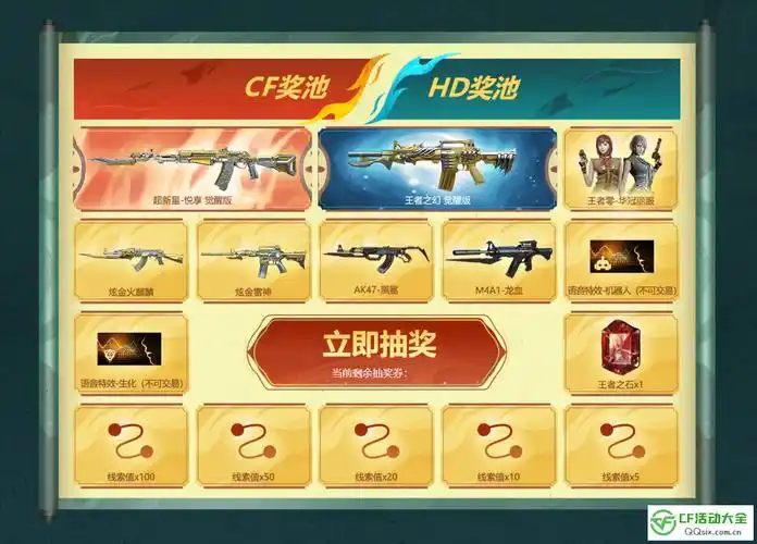 cf*cfhd双区联动抽奖活动,双区武器限时抽取_cf活动大全qqsix