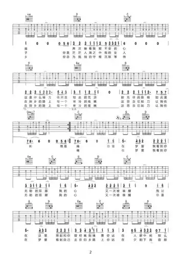 故乡吉他谱许巍原版带前奏