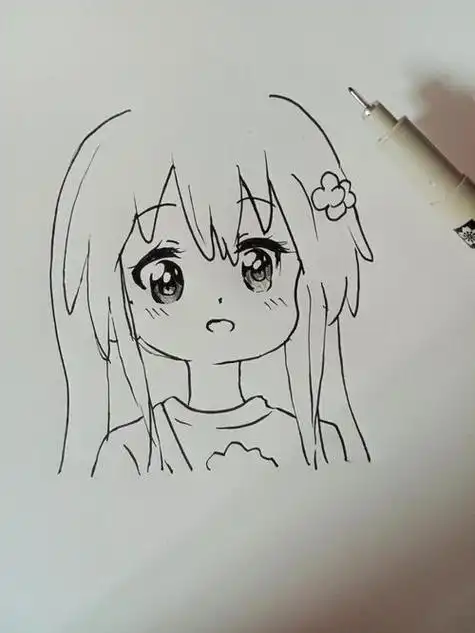 动漫可爱女生全身简笔画动漫女孩简笔画动漫女孩简笔画全身动漫少女简