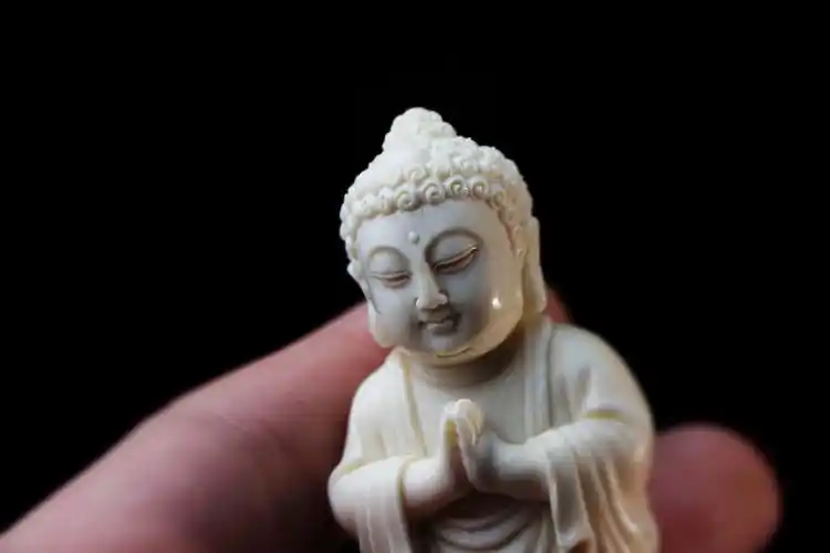 微韵猛犸牙雕摆件猛犸象牙大日如来阿弥陀佛小摆件手把件纯手工看实物