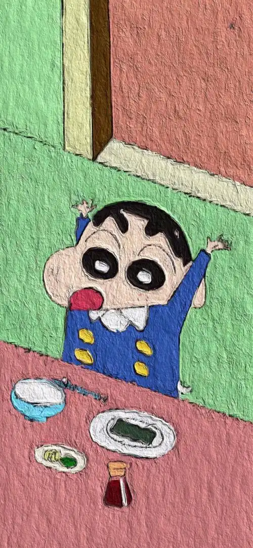 今日分享|壁纸蜡笔小新壁纸油画风格图源自网络