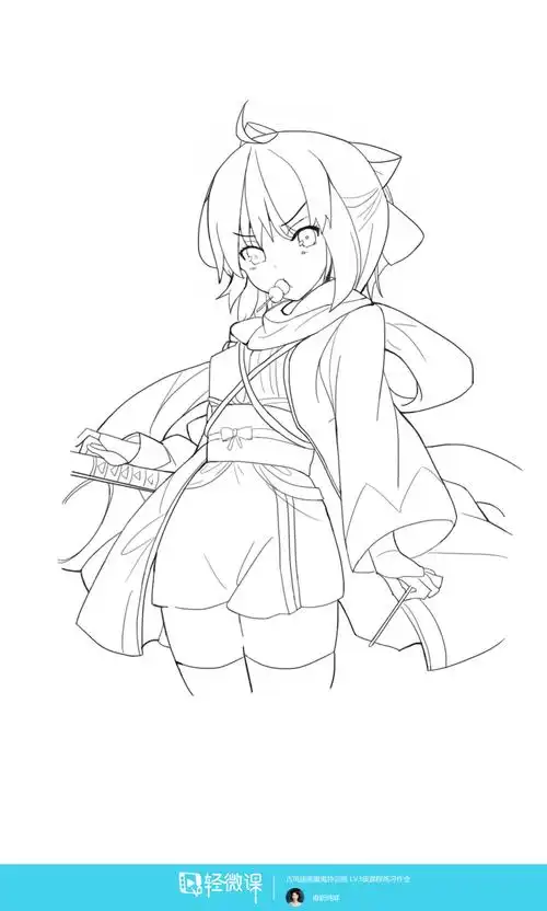 作业:动漫线稿零基础入门学习之主线与辅线的画法练习 - 毒奶炖咩