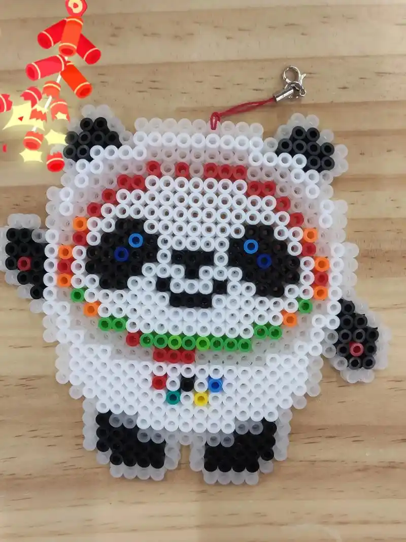 拼豆豆作品冬奥会吉祥物上线冰墩墩雪融融