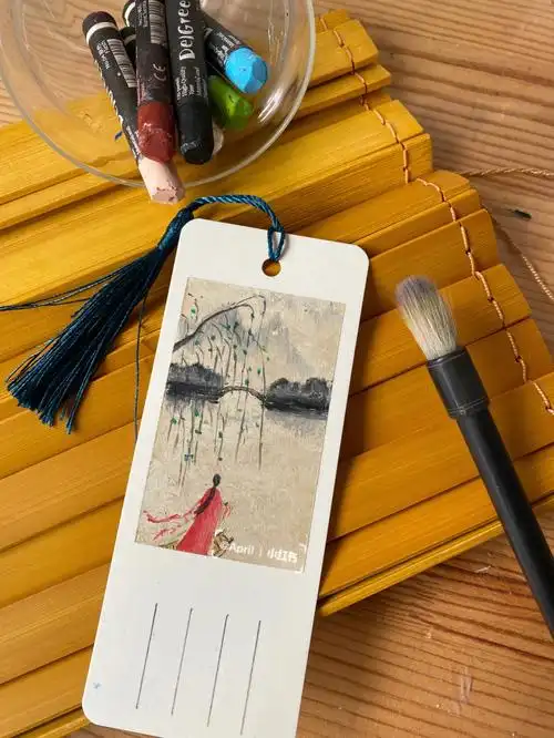 古风手作书签油画棒作品欣赏