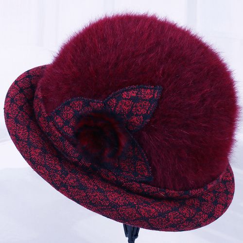 老人帽子女奶奶冬天保暖兔毛盆帽妈妈加绒加厚礼帽老太太婆婆棉帽