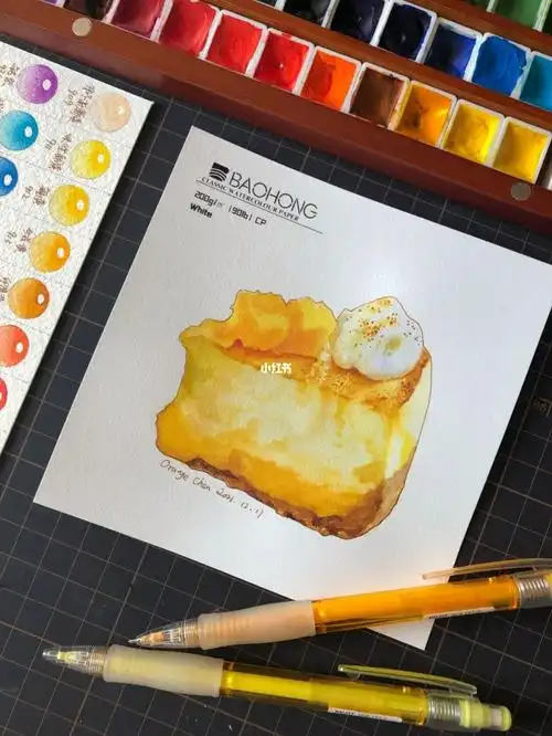 5cm 宝虹200克细纹笔:竹羽堂 插画精灵,小号红胖子颜料:ds水彩棒分装