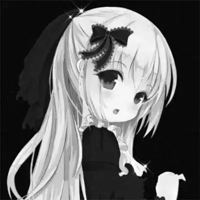 可爱女生头像高清黑白动漫图片
