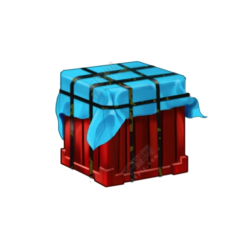 蓝色红色经典空投吃鸡箱子素材