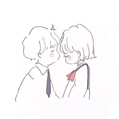 简约情侣头像一左一右简单干净白底很萌一对