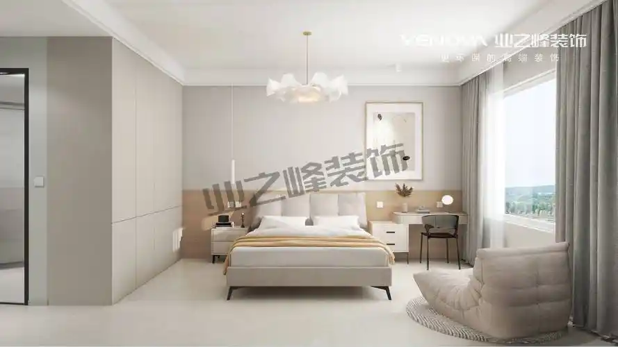 唐山熙湖九里140平方米现代简约风格装修效果案例|业之峰装饰