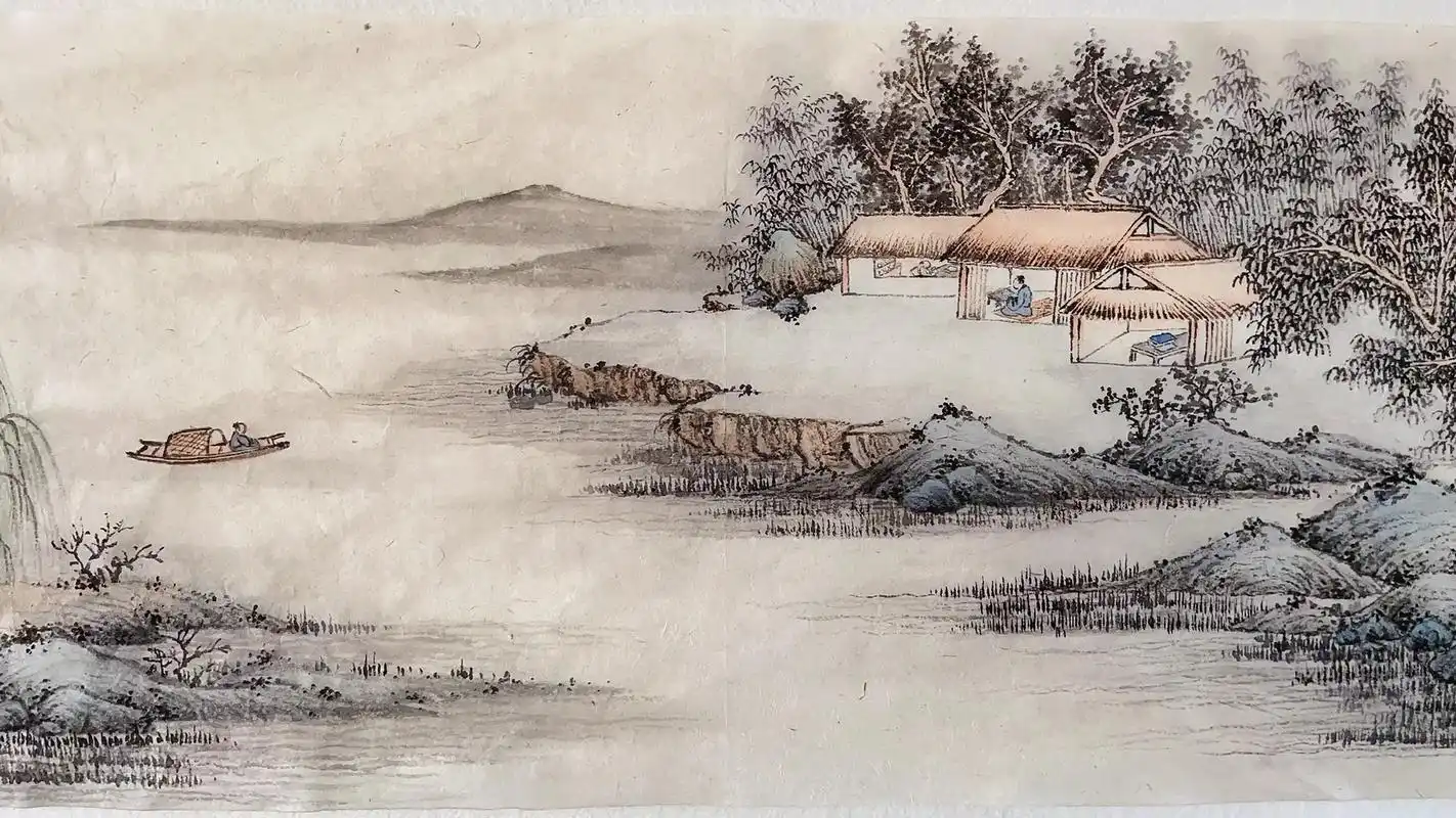 客路青山外,行舟绿水前.#国画山水 #每日一画 #山水如画  - 抖音