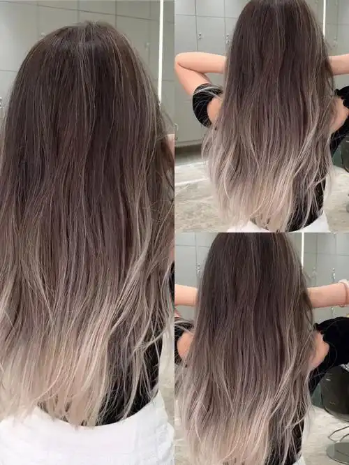 简直太混血了# 发根是新生发2cm无需染发自然过度到发中冷棕色发尾是