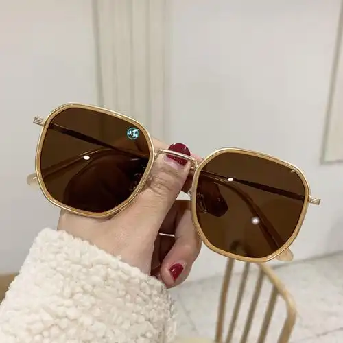 2021网红旅行ins墨镜韩版潮复古多边形太阳镜女小太阳眼镜