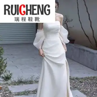 萦娪年会礼服女晚礼服女2023新款穿秋冬敬酒服新娘小众轻婚纱晨袍订s