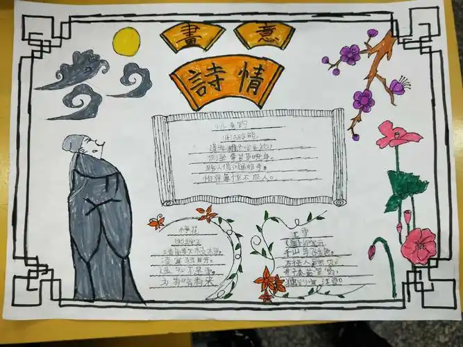 我爱读古诗 ——刘家小学二年级优秀手抄报