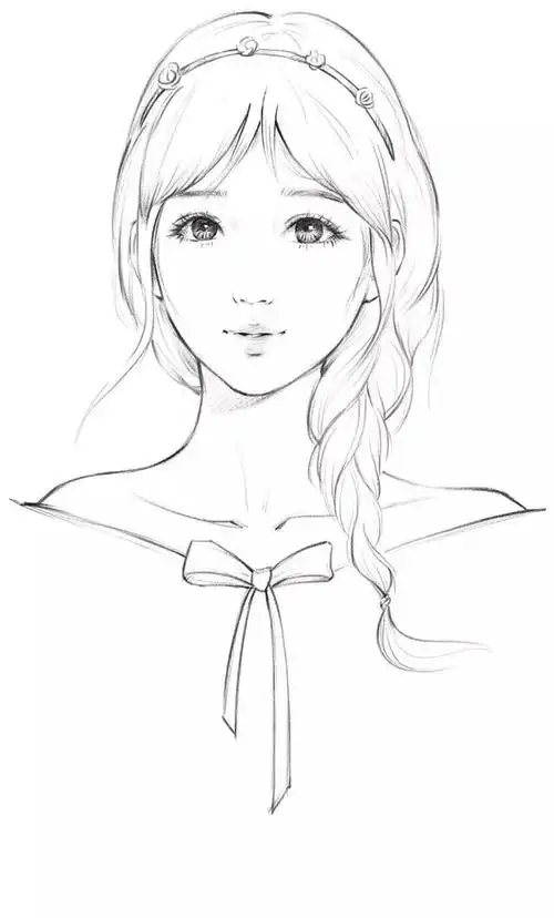 素描人像教程用1支铅笔教你画出超可爱的小仙女