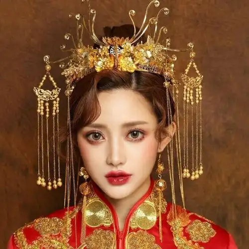 影楼古装头饰新娘头饰戏曲头饰表演凤冠贵妃头饰中式豪华凤冠发饰